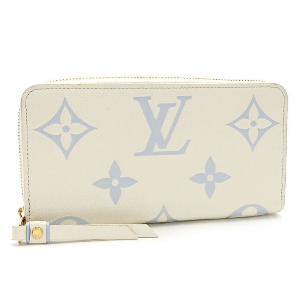 Louis Vuitton Zippy Wallet Monogram Empreinte Latte Candy Leather Blue White